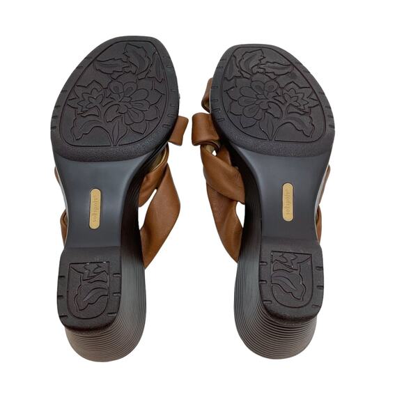 SOFTSPOTS Carmel Leather Wedge Sandals Women's 9.5M Comfort Slide - Picture 4 of 13
